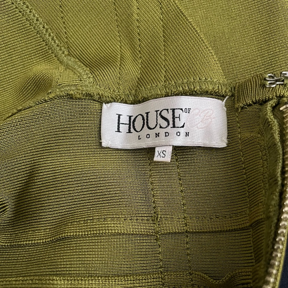 House of CB London green body-con dress size extra small - Picture 4 of 8
